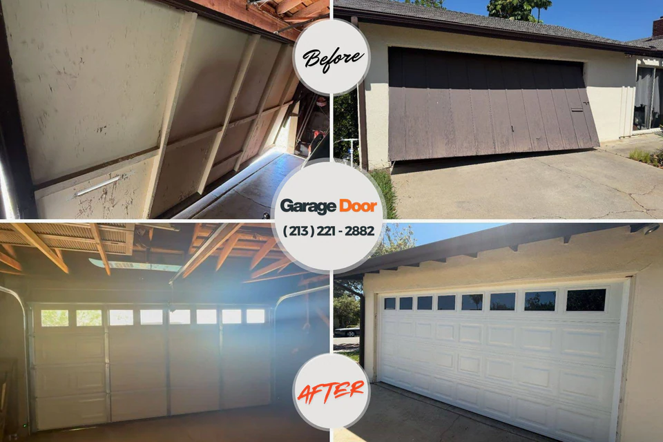 Before and after: garage door repair Colby, KS